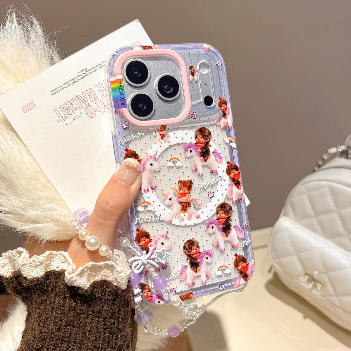 My Melody & My Sweet Pianos Clear Phone Case with Strap for iPhone 17 16 15 Pro Max